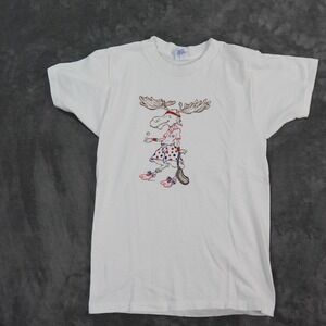VTG Tennis Moose Shirt Men Small Gotkeys Graphic Tee Funny Royal First Class 90s